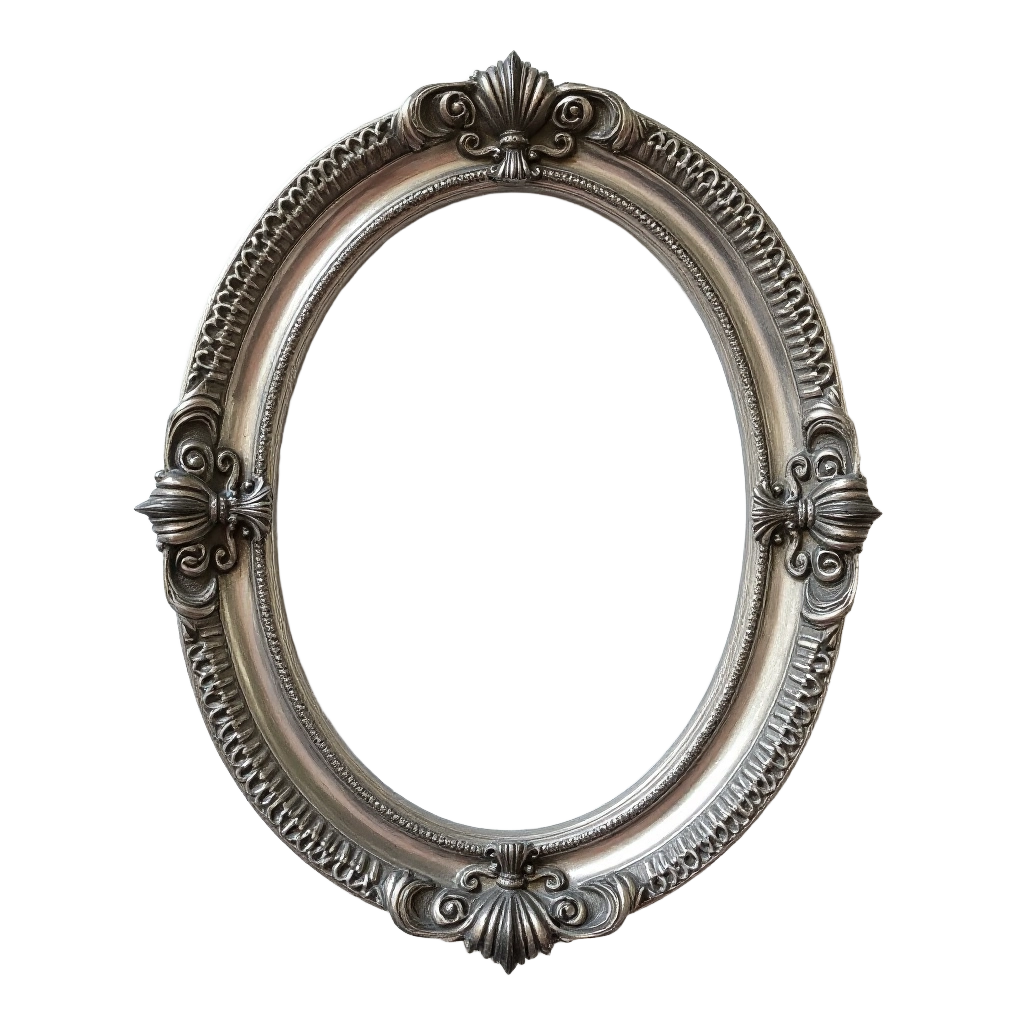 Ornate Silver Oval Frame